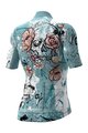 ALÉ Cycling short sleeve jersey and shorts - SKULL LADY - black/light blue