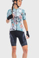 ALÉ Cycling short sleeve jersey and shorts - SKULL LADY - black/light blue