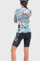 ALÉ Cycling short sleeve jersey and shorts - SKULL LADY - black/light blue