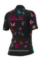 ALÉ Cycling short sleeve jersey - BUTTERFLY LADY - black