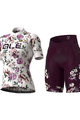 ALÉ Cycling short sleeve jersey and shorts - FIORI LADY - bordeaux/white