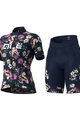 ALÉ Cycling short sleeve jersey and shorts - FIORI LADY - blue/purple