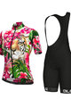 ALÉ Cycling short sleeve jersey and shorts - TIGER LADY - pink/green