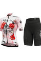 ALÉ Cycling short sleeve jersey and shorts - SKULL LADY - pink/black