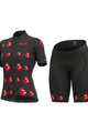 ALÉ Cycling short sleeve jersey and shorts - SMILE LADY - red/black