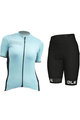 ALÉ Cycling short sleeve jersey and shorts - COLOR BLOCK LADY - black/light blue/white