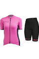 ALÉ Cycling short sleeve jersey and shorts - COLOR BLOCK LADY - pink/black