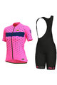 ALÉ Cycling short sleeve jersey and shorts - STARS LADY - black/pink