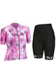 ALÉ Cycling short sleeve jersey and shorts - PR-R AMAZZONIA LADY - white/pink/bordeaux/black