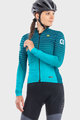 ALÉ Cycling winter long sleeve jersey - BULLET LADY WINTER - turquoise