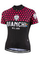Bianchi Milano Cycling short sleeve jersey - CROSIA LADY - pink/black