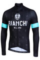 BIANCHI MILANO Cycling summer long sleeve jersey - PERTICARA - black
