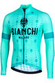 BIANCHI MILANO Cycling summer long sleeve jersey - PERTICARA - green