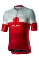 CASTELLI Cycling short sleeve jersey - MILANO - grey/bordeaux/red