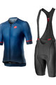 CASTELLI Cycling short sleeve jersey and shorts - AERO RACE - blue/grey