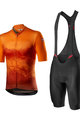 CASTELLI Cycling short sleeve jersey and shorts - POLVERE - black/orange