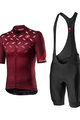 CASTELLI Cycling short sleeve jersey and shorts - AVANTI II - bordeaux/black