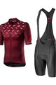 CASTELLI Cycling short sleeve jersey and shorts - AVANTI - bordeaux/black