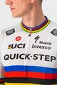 CASTELLI Cycling short sleeve jersey - QUICK-STEP 2022 COMPETIZIONE - rainbow/white