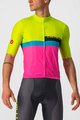 CASTELLI Cycling short sleeve jersey - A BLOCCO  - black/pink/blue/yellow