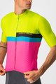 CASTELLI Cycling short sleeve jersey - A BLOCCO  - black/pink/blue/yellow