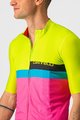 CASTELLI Cycling short sleeve jersey - A BLOCCO  - black/pink/blue/yellow