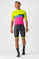 CASTELLI Cycling short sleeve jersey - A BLOCCO  - black/pink/blue/yellow