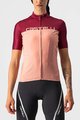 CASTELLI Cycling short sleeve jersey - VELOCISSIMA LADY - bordeaux/pink