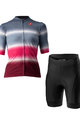 CASTELLI Cycling short sleeve jersey and shorts - DOLCE LADY - black/red/blue