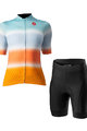 CASTELLI Cycling short sleeve jersey and shorts - DOLCE LADY - black/blue/orange