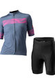 CASTELLI Cycling short sleeve jersey and shorts - FENICE LADY - black/blue/pink