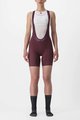 CASTELLI Cycling bib shorts - PRIMA LADY - bordeaux