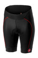 CASTELLI Cycling shorts without bib - VELOCISSIMA LADY - black/red