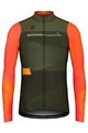 GOBIK Cycling winter long sleeve jersey - SUPERCOBBLE - orange/green