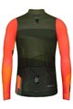 GOBIK Cycling winter long sleeve jersey - SUPERCOBBLE - orange/green