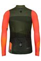 GOBIK Cycling winter long sleeve jersey - SUPERCOBBLE - orange/green