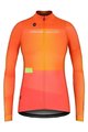 GOBIK Cycling winter long sleeve jersey - COBBLE LADY - orange/pink