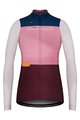 GOBIK Cycling winter long sleeve jersey - COBBLE LADY - pink/ivory/blue/bordeaux