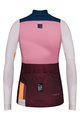 GOBIK Cycling winter long sleeve jersey - COBBLE LADY - pink/ivory/blue/bordeaux