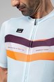 GOBIK Cycling short sleeve jersey - STARK - light blue/bordeaux/orange