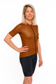 HOLOKOLO Cycling short sleeve jersey - VICTORIOUS LADY - brown