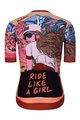HOLOKOLO Cycling short sleeve jersey and shorts - FREE ELITE LADY - multicolour/orange/black