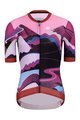 HOLOKOLO Cycling short sleeve jersey and shorts - SUNSET ELITE LADY - multicolour/black/pink