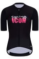 HOLOKOLO Cycling short sleeve jersey - ICON ELITE LADY - black/white/pink