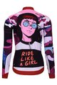 HOLOKOLO Cycling long sleeve jersey and bibtights - SUNSET LADY WINTER - black/multicolour