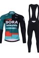 BONAVELO Cycling winter set - BORA 2023 WINTER - red/black/green/white