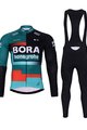 BONAVELO Cycling winter set - BORA 2024 WINTER - red/white/black/green