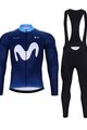 BONAVELO Cycling winter set - MOVISTAR 2024 WINTER - black/blue