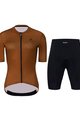 HOLOKOLO Cycling short sleeve jersey and shorts - VICTORIOUS LADY - black/brown