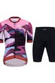 HOLOKOLO Cycling short sleeve jersey and shorts - SUNSET ELITE LADY - multicolour/black/pink